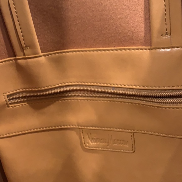 Neiman Marcus Red & Tan Leather Tote - Picture 3 of 7